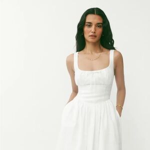 Reformation White Strapless Dress